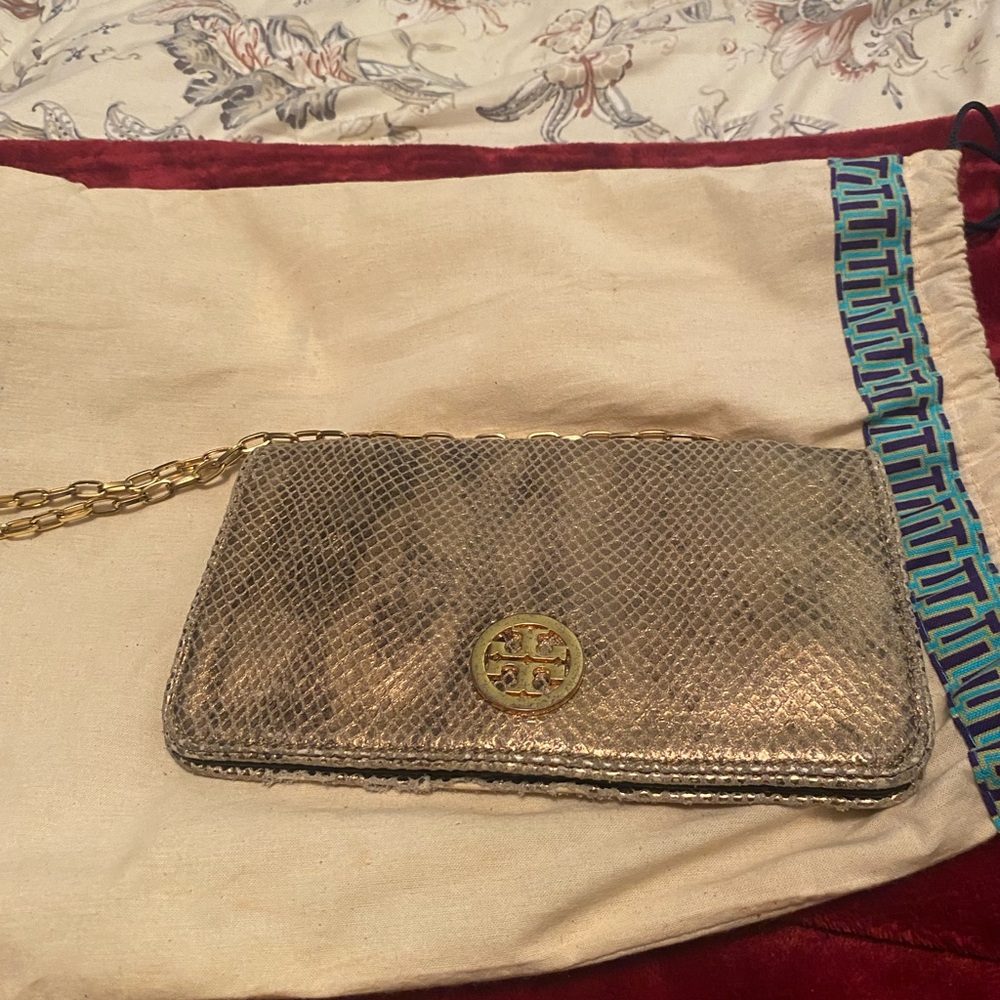 Tory Burch Metallic Gold Clutch